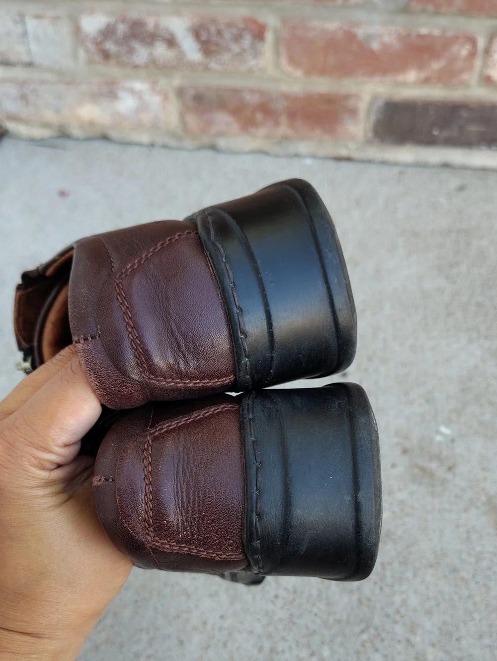 Vintage Josef Seibel Brown Leather Chunky Heels Zip Loafer Size 36 EU Y2K Grunge